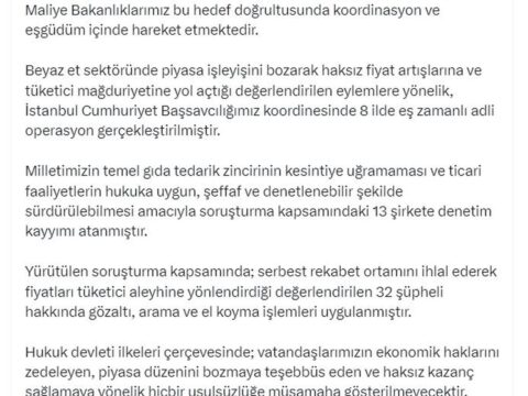 Beyaz Et Sektöründe Operasyon: 32 Gözaltı